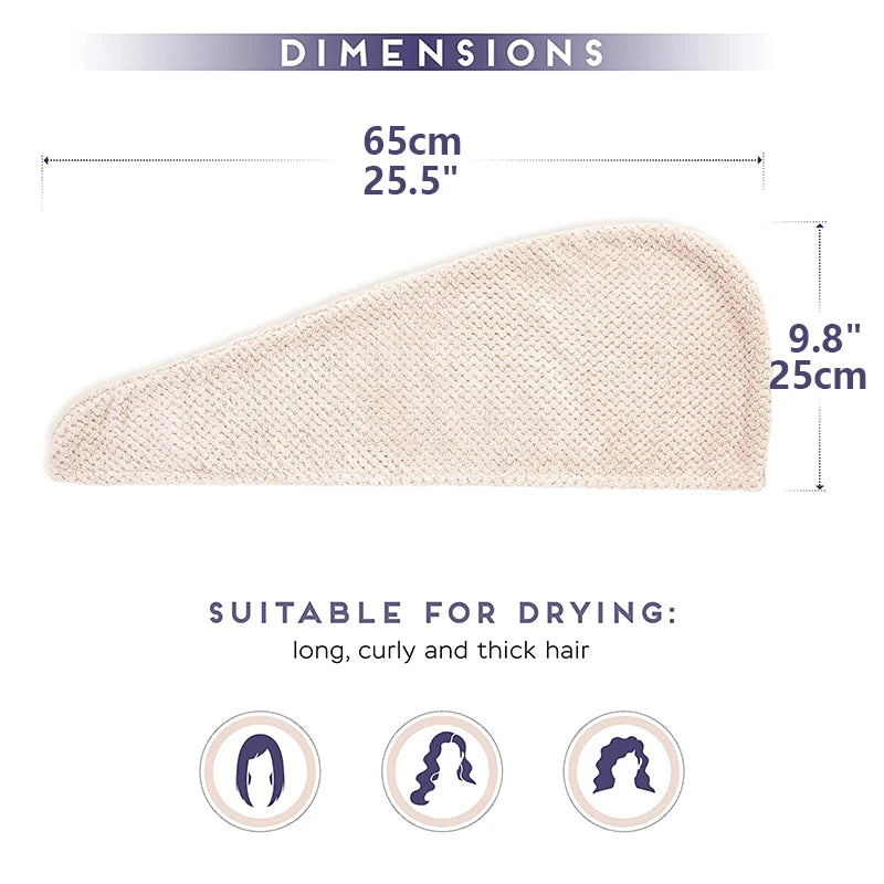 Microfiber Hair Drying Towel for Fast Drying