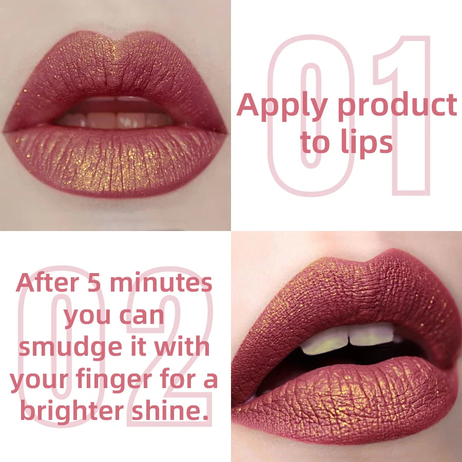 High‑Shine Glitter Lip Glaze (Matte to Sparkle)