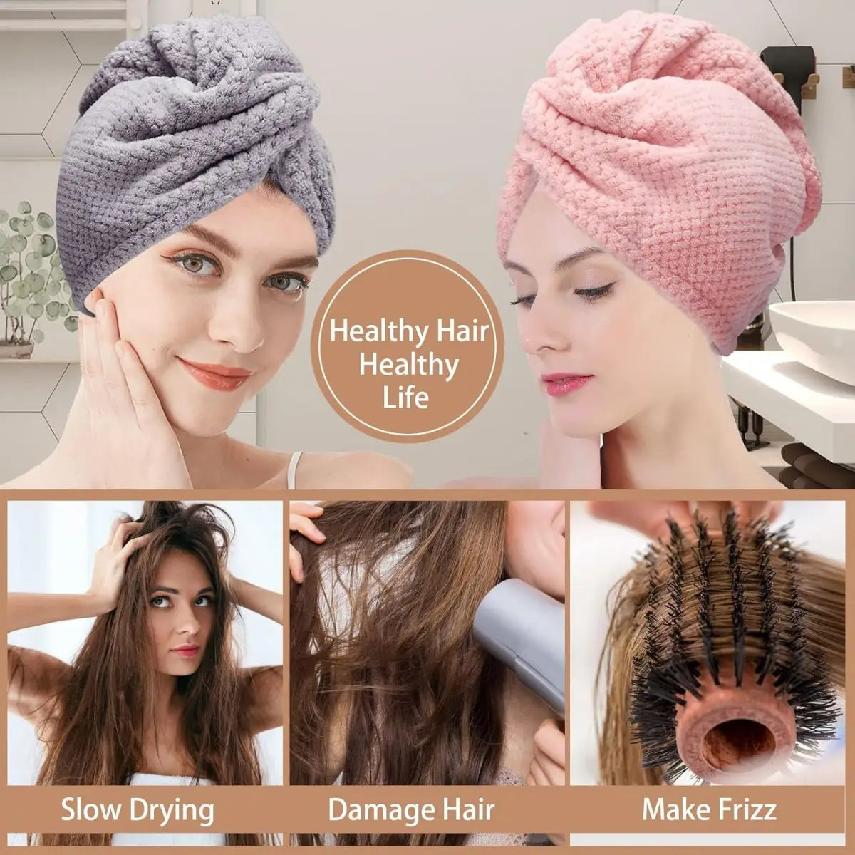 Microfiber Hair Drying Towel for Fast Drying