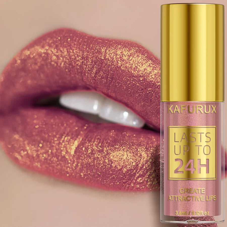 High‑Shine Glitter Lip Glaze (Matte to Sparkle)