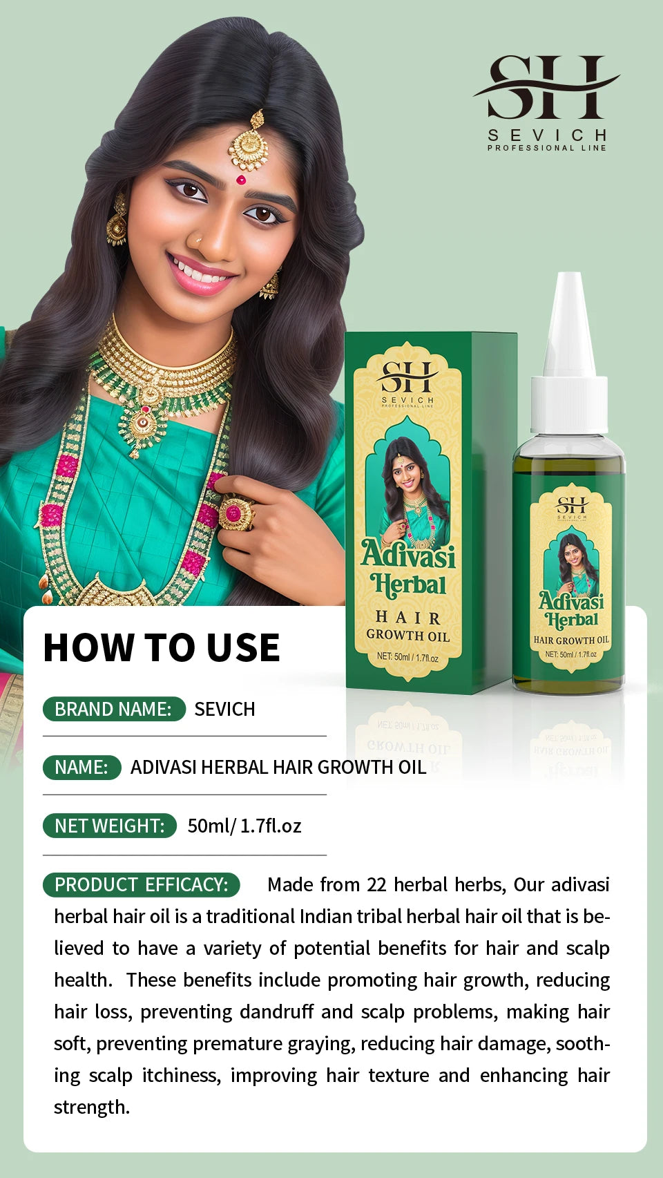 22‑Herb Ayurvedic Hair Oil (Coconut Base)